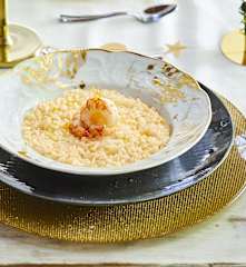 Risotto gamberoni e pompelmo rosa
