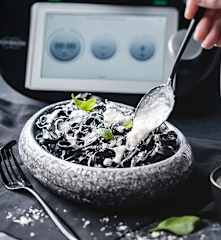 Pâtes aux lentilles vertes et sauce au chèvre