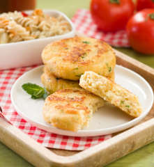 Hamburguesas de coliflor y queso