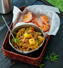 Stremellachs auf asiatischem Fenchelgemüse