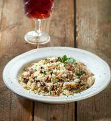 Risotto funghi e salsiccia