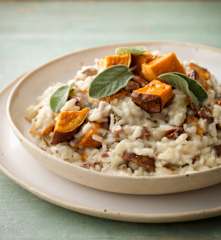 Sweet Potato, Pecan and Blue Cheese Risotto