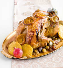 Peru de natal recheado com carne