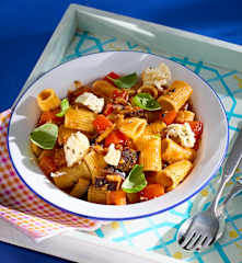 Auberginen-Paprika-Pasta