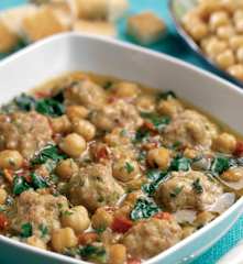 Zuppa di ceci e polpettine