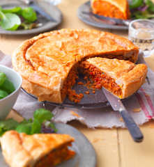 Tourte aux légumes et bœuf haché