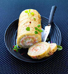 Roulé de pomme de terre au saumon fumé