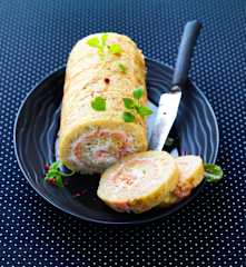 Rotolo di patate con salmone affumicato
