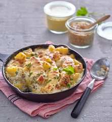 Gratin de pommes de terre et filet de dinde