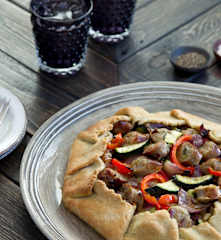 Pepper, Onion and Sausage Galettes