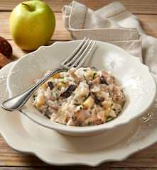Risotto con mele e funghi