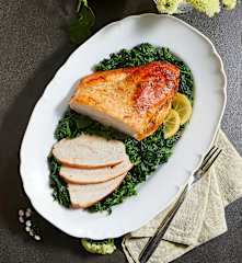 Arrosto di tacchino con spinaci al limone