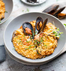 Gochujang seafood risotto