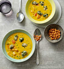 Kürbis-Erbsen-Eintopf