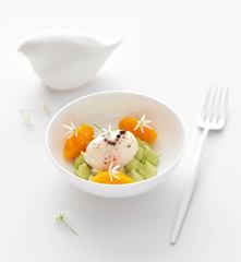 Œuf, potimarron et purée avocat-raifort - Bruno Dinel