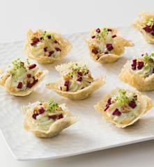Parmesan baskets with goat's cheese mousse