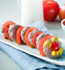 Gusanito de tomate y hamburguesas