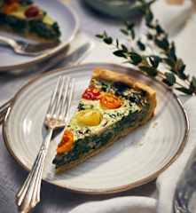 Quiche mit Schinken und Spinat