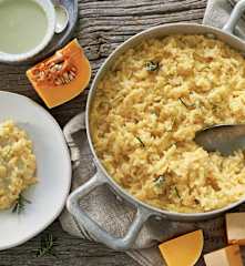 Risotto con calabaza y roquefort
