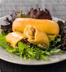 Pacotinhos de frango e legumes