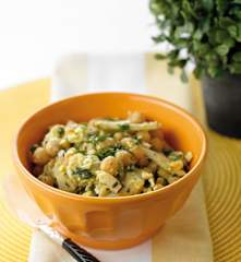 Salada de grão e bacalhau