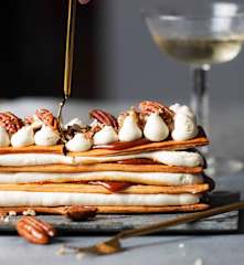 Vanilla Mille-feuille with Caramel and Pecan Nuts