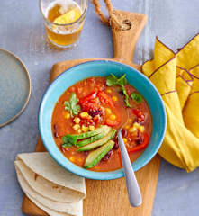 Soupe de tomates et haricots rouges