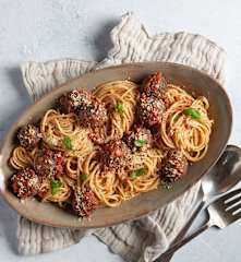Vegan Spaghetti and "Meatballs"