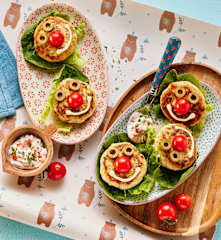 Puten-Frikadellen mit Paprika-Quark