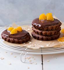 Bizcochitos de avena, chocolate y mandarina