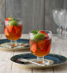 Pimm's Jelly with Cucumber Sorbet