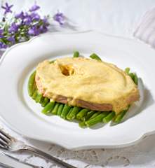 Salmone glassato al curry con fagiolini (per 2 persone)