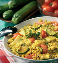Insalata di riso, frittata e verdure