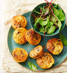 Miniquiches sans pâte, champignons, jambon et ciboulette