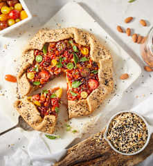Almond Pulp Galette with Tomatoes