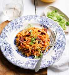 Arroz con chorizo y beicon
