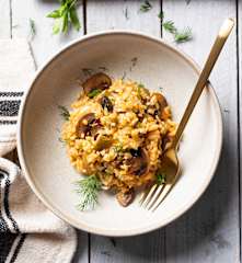 Riz au safran et aux champignons