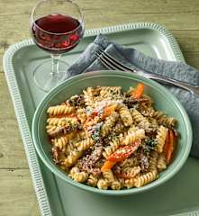 Fusilli mit Geschnetzeltem