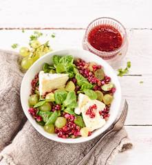 Linsensalat mit Camembert, Roter Bete und Weintrauben