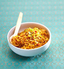 Lentilles corail et quinoa au curry