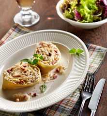 Herzhafte Krautkrapfen mit Speck