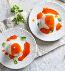 Panna cotta con coulis di albicocche