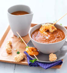 Gazpacho di pomodoro e gamberi