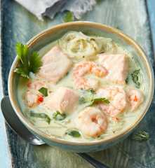 Laksa - Malayische Nudelsuppe mit Meeresfrüchten