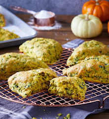 Scones de calabaza y kale