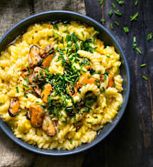 Pâtes aux moules et au safran