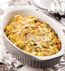 Gratinado de salmão e legumes