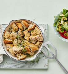 Buchweizen-Schmarren mit Tomatensalat