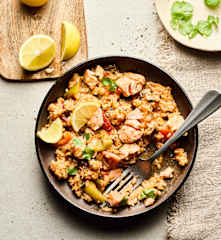 Salmon and Mushroom Rice