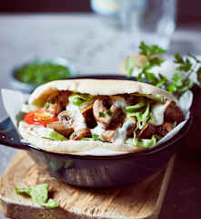 Champignon-Döner mit Knoblauchsauce